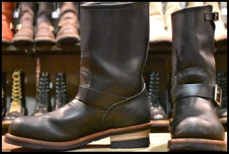 【8.5D 良品 10年】レッドウィング 2268 エンジニア 黒 ブラッククローム スチールトゥ ブーツ redwing HOPESMORE