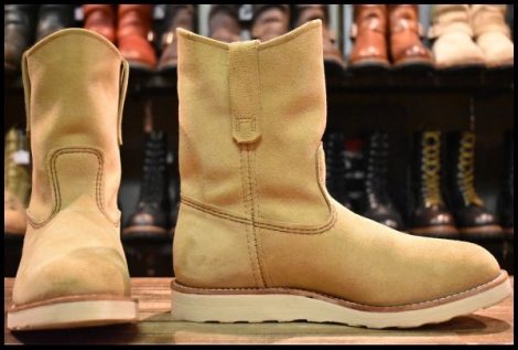 【8.5E 箱付 美品 25年】レッドウィング 8168 スエード ペコス ホーソーン アビレーン ラフアウト ベージュ ブーツ redwing HOPESMORE