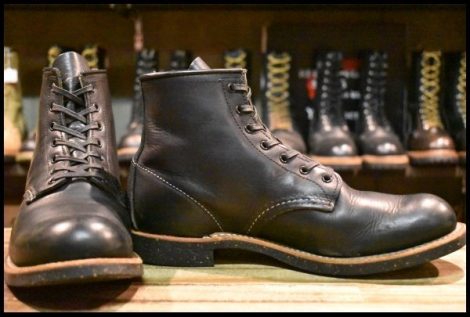 【9D 良品 13年】レッドウィング 9160 ブラックスミス 黒 ブラック プレーントゥ ラウンドトゥ 編み上げ ブーツ redwing HOPESMORE