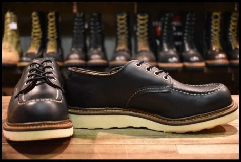 【7.5D 美品 10年】レッドウィング 8106 オックスフォード 黒 ブラッククローム モックトゥ ローカット ブーツ redwing HOPESMORE