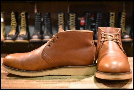 【8D 良品 羽タグ 98年】レッドウィング 595 チャッカ 茶 ブラウン ビブラム 短靴 レースアップ 編み上げ ブーツ redwing HOPESMORE