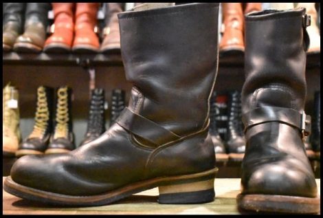 【9D 良品 PT91プリント 96年】レッドウィング 2268 エンジニア 黒 ブラッククローム スチールトゥ ブーツ redwing HOPESMORE