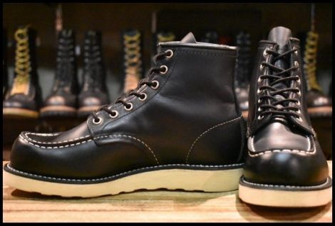 【6E 美品 犬タグ復刻 18年】レッドウィング 8179 アイリッシュセッター 黒 ブラッククローム 編み上げ ブーツ redwing HOPESMORE