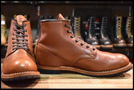 【9.5D 良品 14年】レッドウィング 9016 ベックマン シガー フェザーストーン 茶 プレーントゥ 編み上げ ブーツ 9416 redwing HOPESMORE