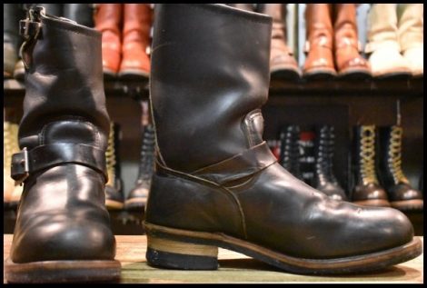 【9D 良品 PT91プリント 96年】レッドウィング 2268 エンジニア 黒 ブラッククローム スチールトゥ ブーツ redwing HOPESMORE