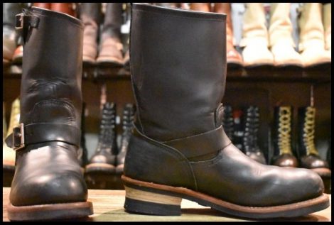 【8.5D 良品 10年】レッドウィング 2268 エンジニア 黒 ブラッククローム スチールトゥ ブーツ redwing HOPESMORE