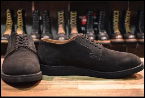 【10D 美品 18年】レッドウィング 9112 黒スエード ポストマン オックスフォード レースアップ ブラック ブーツ redwing HOPESMORE