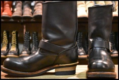 【8.5D 良品 08年】レッドウィング 2268 エンジニア 黒 ブラッククローム スチールトゥ プルオン ブーツ redwing HOPESMORE