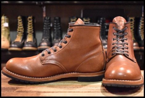 【9.5D 良品 14年】レッドウィング 9016 ベックマン シガー フェザーストーン 茶 プレーントゥ 編み上げ ブーツ 9416 redwing HOPESMORE