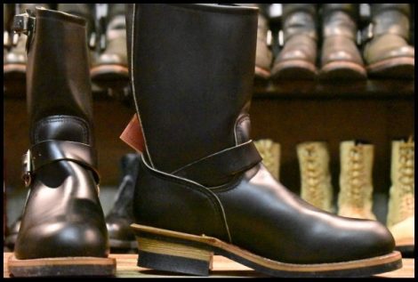 【8D DEAD PT91刺繍】レッドウィング 2268 エンジニア 黒 ブラッククローム スチールトゥ プルオン ブーツ redwing HOPESMORE
