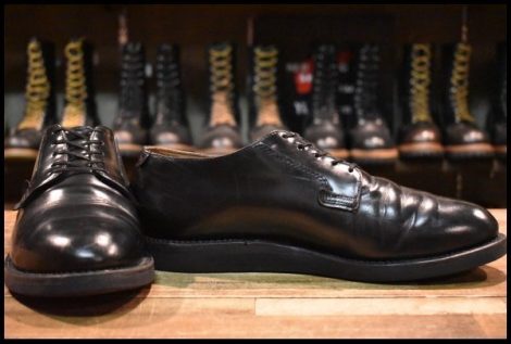 【9.5D 良品 21年】レッドウィング 101 ポストマン シューズ 黒 ブラック シャパラル ローカット 短靴 編み上げ ブーツ redwing HOPESMORE