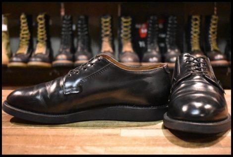 【9.5D 良品 21年】レッドウィング 101 ポストマン シューズ 黒 ブラック シャパラル ローカット 短靴 編み上げ ブーツ redwing HOPESMORE