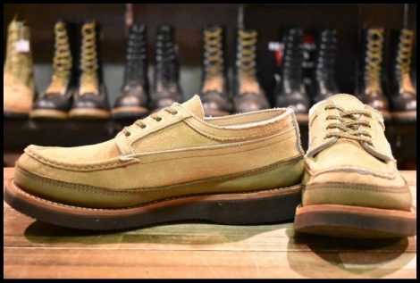 【7.5E 美品】RUSSELL MOCCASIN ラッセルモカシン フィッシングオックスフォード ララミー オリーブ ダブルモカシン ブーツ HOPESMORE