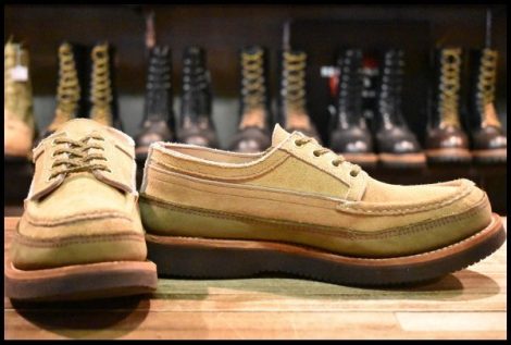 【7.5E 美品】RUSSELL MOCCASIN ラッセルモカシン フィッシングオックスフォード ララミー オリーブ ダブルモカシン ブーツ HOPESMORE