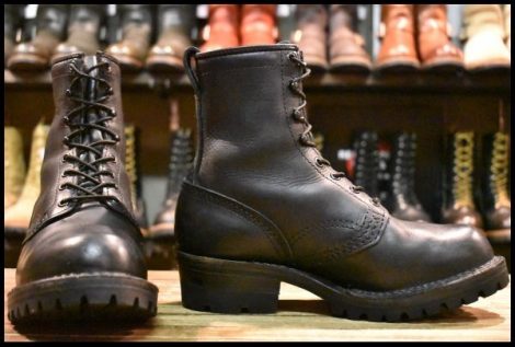 【7EE 良品 15年】WESCO ウエスコ ジョブマスター 黒 ブラック ビブラム100シングル 8インチハイト 編み上げ ブーツ HOPESMORE