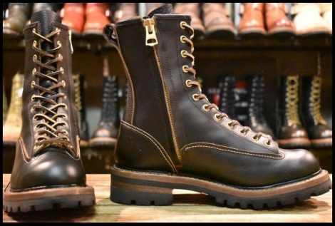 【US7 箱付 美品】SPPN SP-08L（T）8-inch lace boots 8インチ レースアップ ブーツ サイドジップ ロガー HOPESMORE