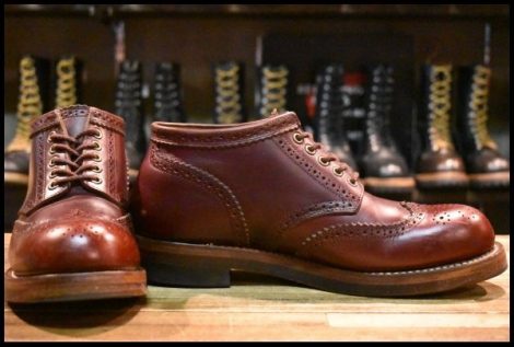 【10? 良品】ROLLING DUB TRIO ローリングダブトリオ コペン ブローグ バーガンディクロムエクセル オックスフォード ブーツ HOPESMORE