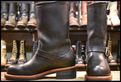【7.5E 美品 白タグ】Chippewa チペワ 27899 エンジニア 黒 ブラック 11インチハイト スチールトゥ ブーツ HOPESMORE