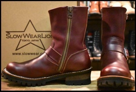 【8E 箱付 良品】SLOWWEARLION スローウェアライオン エンジニア バーガンディ OB-8595H ブーツ HOPESMORE