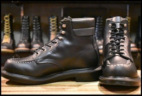 【7.5E 美品 23年】レッドウィング 8133 スーパーソール 黒 ブラッククローム モックトゥ 編み上げ ブーツ redwing HOPESMORE