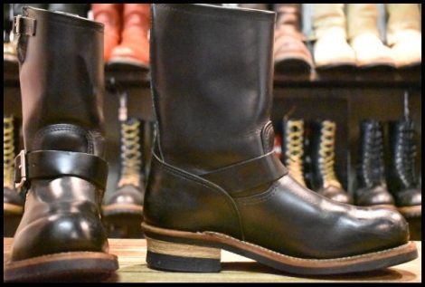 【8D 良品 17年】レッドウィング 2268 エンジニア 黒 ブラッククローム スチールトゥ プルオン ブーツ redwing HOPESMORE
