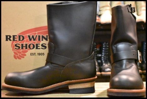 【9.5D 箱付 未使用 10年】レッドウィング 2268 エンジニア 黒 ブラッククローム スチールトゥ ブーツ redwing HOPESMORE