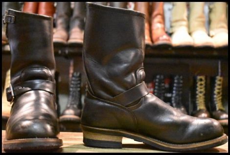 【9D 良品 PT91プリント 95年】レッドウィング 2268 エンジニア ブラッククローム スチールトゥ プルオン ブーツ redwing HOPESMORE