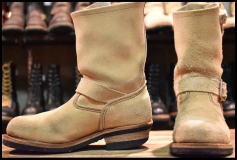 【5D 中古 08年】レッドウィング 8268 スエード エンジニア ホーソーンアビレーンラフアウト スチールトゥ ブーツ redwing HOPESMORE