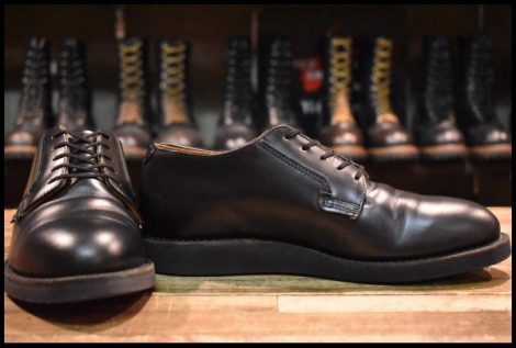 【7D 美品 22年】レッドウィング 101 ポストマン シューズ 黒 ブラック シャパラル 短靴 ローカット 編み上げ ブーツ redwing HOPESMORE