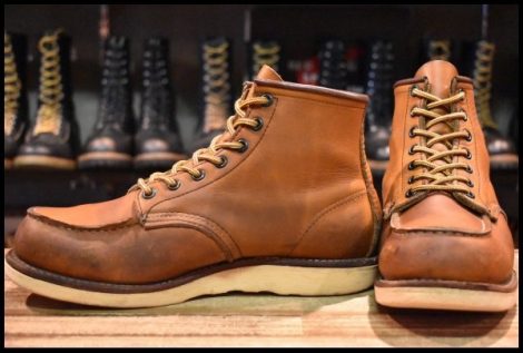 【8D 中古 サイド羽タグ 03年】レッドウィング 875 アイリッシュセッター 茶 オロイジナル モックトゥ ブーツ redwing HOPESMORE