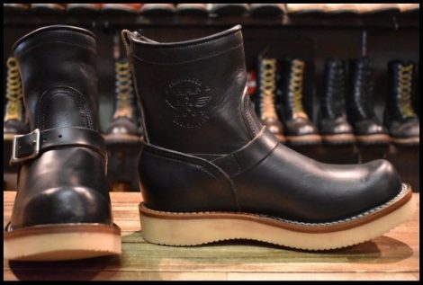 【8M 箱付 美品】VIBERG×チャレンジャー ヴァイバー ショートシフトエンジニア ブラック クロムエクセル 黒 ヴィバーグ ブーツ HOPESMORE