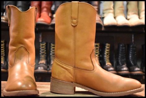 【9C 箱付 良品】OUTDOORSMAN アウトドアーズマン ビンテージ ワークブーツ M597 ブラウン タン プルオン ブーツ 1155 HOPESMORE