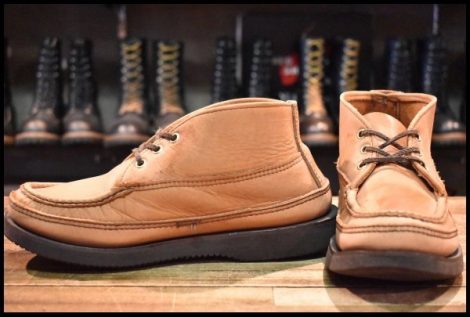 【6.5E? 良品】RUSSELLMOCCASIN ラッセルモカシン スポーティングクレーチャッカ ベージュ TAN ビブラムソール 編み上げ ブーツ HOPESMORE