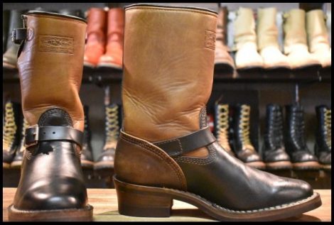 【8E 箱付 良品 15年】WESCO ウエスコ ナローボス 7710 ホースハイド エンジニア ブラック×ブラウン ツートン ブーツ BOSS HOPESMORE