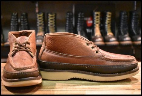 【9E? 良品】RUSSELL MOCCASIN ラッセルモカシン スポーティングクレーチャッカ ブラウン 茶 ビブラム2060 短靴 ブーツ HOPESMORE