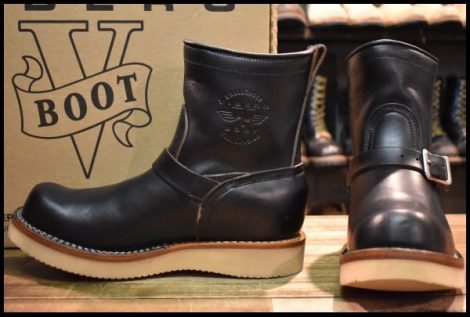 【8M 箱付 美品】VIBERG×チャレンジャー ヴァイバー ショートシフトエンジニア ブラック クロムエクセル 黒 ヴィバーグ ブーツ HOPESMORE