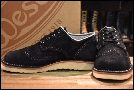 【8D 箱付 美品】WESCO ウエスコ カスタムロバートウィリアム ブラック ラフアウト 黒 オックスフォード 短靴 ブーツ HOPESMORE