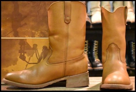 【9C 箱付 良品】OUTDOORSMAN アウトドアーズマン ビンテージ ワークブーツ M597 ブラウン タン プルオン ブーツ 1155 HOPESMORE