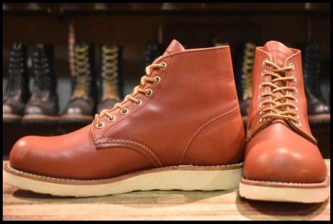 【7D 美品 犬タグ復刻 19年】レッドウィング 8166 アイリッシュセッター 赤茶 オロラセット プレーントゥ ブーツ redwing HOPESMORE