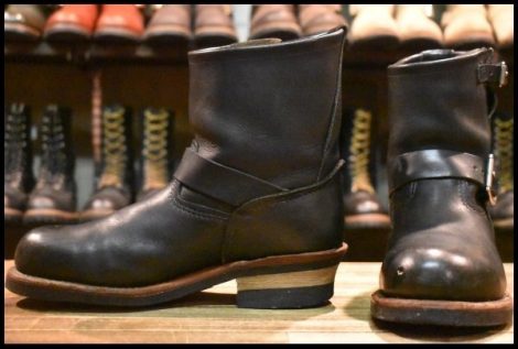 【7D 良品 08年】レッドウィング 8182 ショート エンジニア 黒 ブラック ハーネス スチールトゥ 2976 ブーツ redwing HOPESMORE