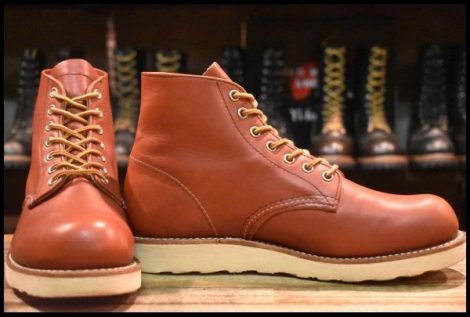 【7D 美品 犬タグ復刻 19年】レッドウィング 8166 アイリッシュセッター 赤茶 オロラセット プレーントゥ ブーツ redwing HOPESMORE