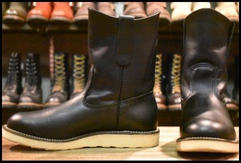 【7E 美品 09年】レッドウィング 8169 ペコス 黒 ブラッククローム プルオン クッションソール ブーツ redwing pecos HOPESMORE