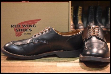 【9D 箱付 良品 18年】レッドウィング 8070 スポーツ オックスフォード 黒 クローンダイク モックトゥ 短靴 ブーツ redwing HOPESMORE
