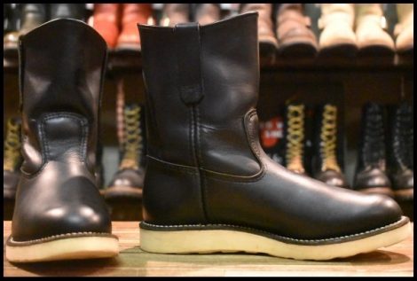 【7E 美品 09年】レッドウィング 8169 ペコス 黒 ブラッククローム プルオン クッションソール ブーツ redwing pecos HOPESMORE