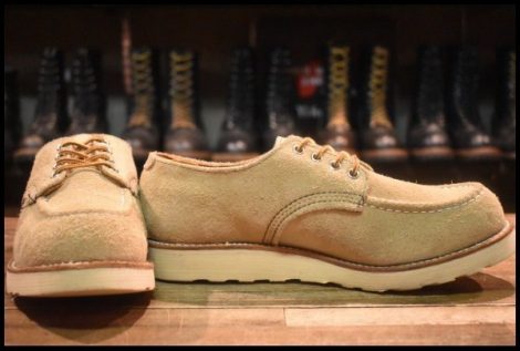 【9D 良品 羽タグ 90’S】レッドウィング 8105 スエード オックスフォード タン ラフアウト モックトゥ 短靴 ブーツ redwing HOPESMORE