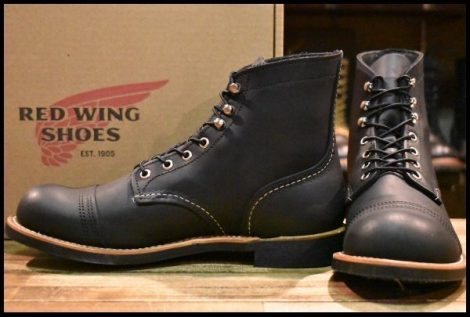 【8D 箱付 美品 25年】レッドウィング 8084 アイアンレンジャー ブラック ハーネス 黒 キャップドトゥ 編み上げ ブーツ redwing HOPESMORE