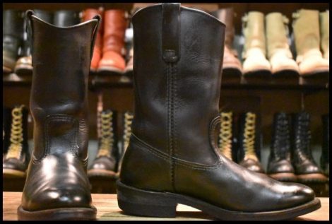 【8E 良品 11年】レッドウィング 8155 ペコス 黒 ブラッククローム プルオン ブーツ redwing pecos HOPESMORE