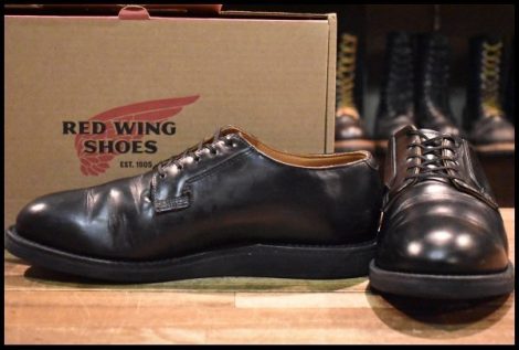 【10.5D 箱付 美品 23年】レッドウィング 101 ポストマン シューズ 黒 ブラック シャパラル 短靴 ブーツ redwing HOPESMORE