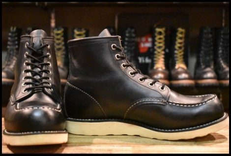 【8E 良品 15年】レッドウィング 8179 アイリッシュセッター 黒 ブラッククローム モックトゥ 編み上げ ブーツ redwing HOPESMORE