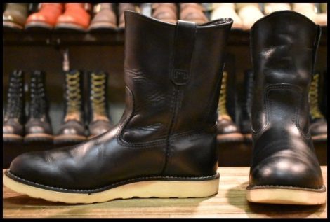 【8E 良品 11年】レッドウィング 8169 ペコス 黒 ブラッククローム プルオン ブーツ redwing pecos HOPESMORE